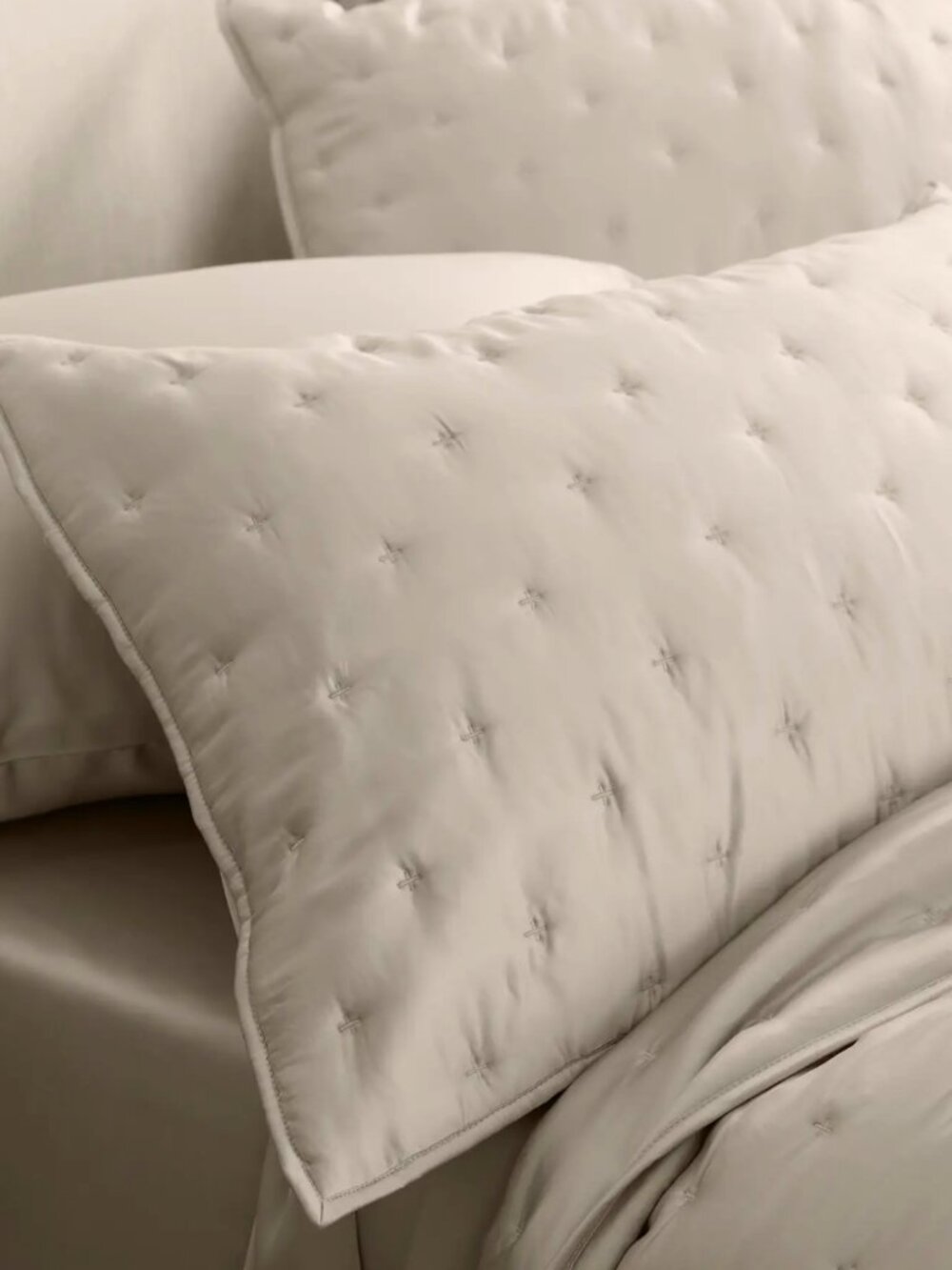Quince Bamboo Dream Quilted Sham Set, Color: Sand (King size)